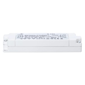 Transformateur électronique Paulmann Tip VDE 35-105W pour lampes basse tension, boîtier en plastique blanc.