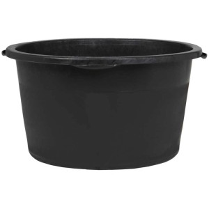 Secchio per malta Jopa nero con capacità 65 l, mastello da cantiere in plastica con manici.