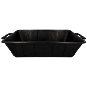 Cassa per malta rinforzata nera (30 l) in plastica con maniglie.