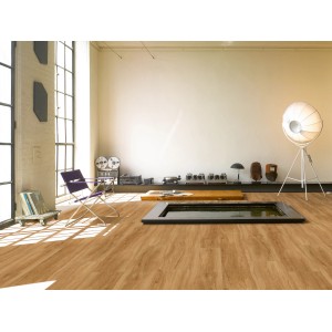 Parador Vinylboden Eiche Sierra Natur, gebürstet, im modernen Wohnraum. Handmuster.