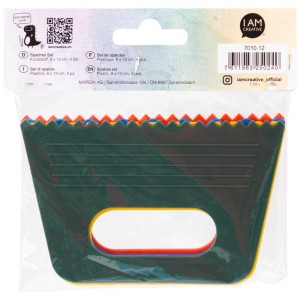 I Am Creative Set spatole, 4 spatole in plastica verdi, gialle, rosse e blu con diverse dentellature.