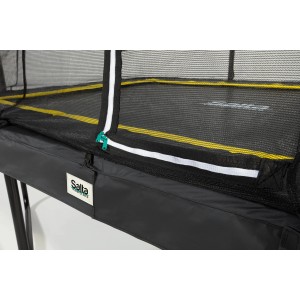 Dettaglio: Trampolino Salta Comfort Edition nero 305x214 cm con rete di sicurezza.