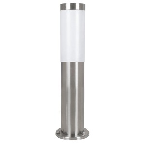 Eglo Helsinki lampada da terra per esterni in acciaio inox e plastica bianca, altezza 45 cm.