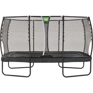 Trampolino da giardino rettangolare nero EXIT Allure Premium con rete di sicurezza.