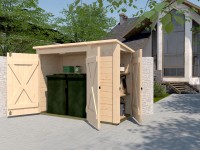 Weka Multibox mit Regalsystem Natur Pultdach 205 x 84 cm