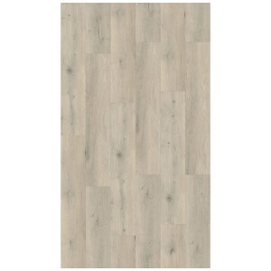 Klick-Vinylboden Eiche Alesund, helle Holzoptik mit Trittschalldämmung.