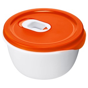 Ciotola per microonde Rotho Micro Clever 0.8 l papaya con coperchio arancione.