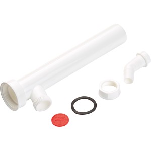 Tube réglable blanc G 1 1/2 (44,8 mm) pour rallonge de siphon, plastique.