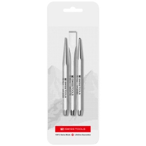 Jeu d'outils : pointeau, chasse-goupille et burin, 3 pièces de PB Swiss Tools.