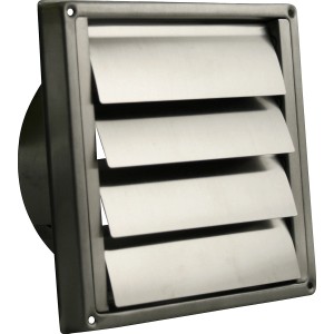 Valvola di non ritorno Marley in acciaio inox, 183x183mm, Sistema 125. Per griglie di ventilazione e cappe aspiranti.