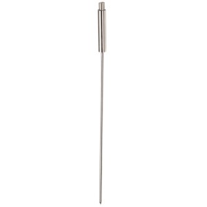Zylinderförmige Edelstahlfackel, silberfarben, 110 cm hoch, für stimmungsvolle Gartendekoration.