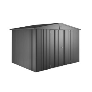 Abri de jardin en métal Biohort Europa, gris foncé métallisé, 6.8 m², avec double porte.