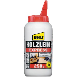Uhu Holzleim Express, flacone da 250g. Colla per legno a presa rapida.