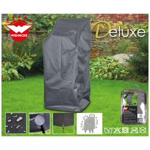 Copertura protettiva Deluxe grigio scuro per sedie da giardino impilate, poliestere idrorepellente, 65x65x150 cm.
