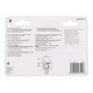 Master Lock Vorhängeschloss 4er-Set, Alu, 40mm breit, ideal für Werkzeugkisten und Spinde.