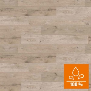Kaindl Sol stratifié Masterfloor Aqualine Chêne Ferrara, 8 mm, résistant à l'eau. Aspect bois clair.