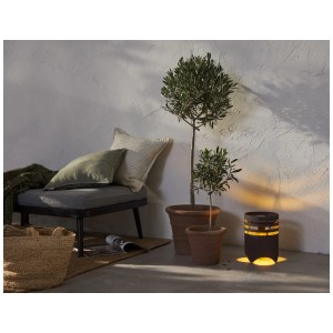 Décoration solaire Star Trading Marron avec LED blanc chaud, hauteur 25 cm, pour extérieur.