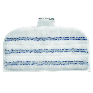 Black+Decker Pad microfibre FSMP20 (2 pcs) pour appareils de nettoyage, blanc avec rayures bleues.