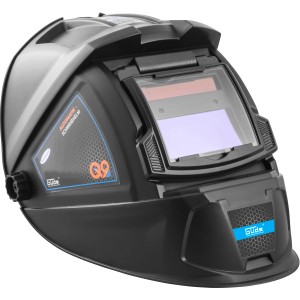 Güde Casco per saldatura automatico GSH-K: Protezione testa nera con filtro automatico a ribalta.