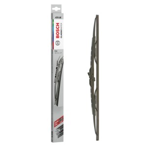 Balai d'essuie-glace BOSCH ClassicWiper 475UE en boîte et individuel, pour une vision claire par tous les temps.