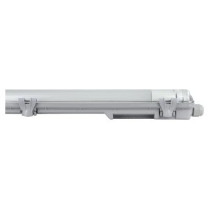 Dettaglio della plafoniera stagna a LED E2 Elektro Classic M 2x18W grigia.
