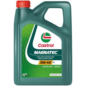 Bidon d'huile moteur Castrol Magnatec 5W-40 C3, 4 litres. Huile pour véhicules essence, diesel et hybrides.
