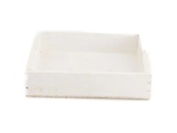 DecoFinder Holztablett Weiss 3 x 14 x 14 cm