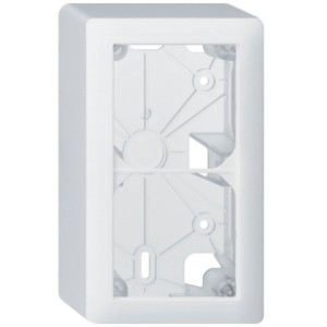 Cadre apparent Kallysto Hager, blanc, 140x74x54 mm, pour boîtes d'interrupteurs.