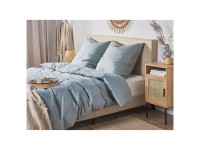 Beliani Bettwäsche-Set Avondale Baumwollsatin Grau 155 x 220 cm