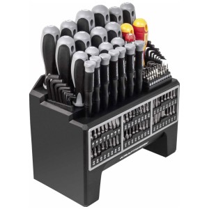 Set di cacciaviti e inserti Kraftwerk, 114 pezzi, con vari cacciaviti e inserti nel sistema di stoccaggio.