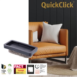 Set de patins pour meubles Wagner QuickClick, 8 pièces, marron, 32x15mm, pour sols délicats.