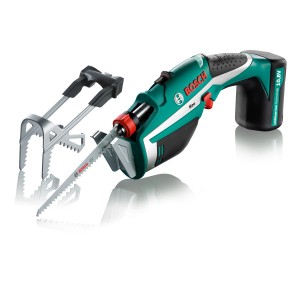 Jeu de lames de scie Bosch pour scie de jardin sans fil KEO avec support de branches.