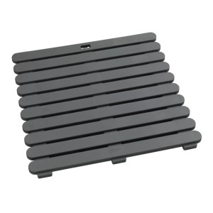 Tapis de douche Wenko gris en plastique, 55x55 cm, pour salle de bain et douche.
