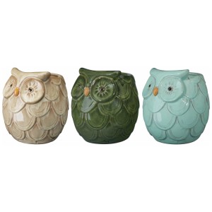Deroma Dekofigur Forest Guffy Mini Pot, Eulen Design, verschiedene Farben, Gartendekoration.