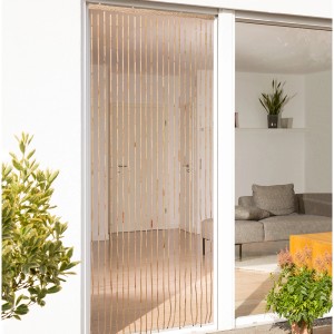 Rideau de porte Tonkin en bois et noyaux de fruits, 90x200 cm, comme séparateur de pièce ou décoration.