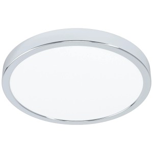Plafoniera LED rotonda Eglo Fueva 6 in cromo/bianco, ideale per bagno e cucina.