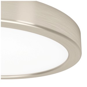 Runde Eglo LED-Deckenleuchte Fueva 6 in Nickel-Optik, Ø 21 cm.
