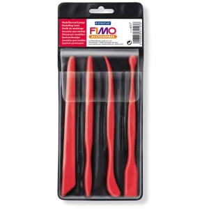 Accessoires Fimo : Set de 4 outils de modelage dans un étui.