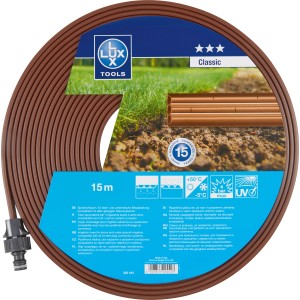 LUX Sprühschlauch Classic 15m, tubo per irrigazione marrone per irrigazione sopra e sotto terra.