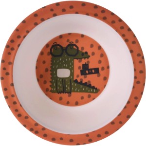 Ciotola in melamina con motivo a coccodrillo, stoviglie per bambini per snack e pasti.