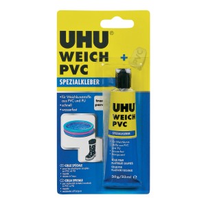 UHU colla per PVC morbido, 30g, adesivo speciale per plastiche flessibili come PVC e PU.