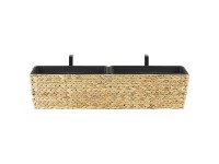 Beliani Blumenkübel Kawala Sandbeige (HxBxT) 20 x 80 x 18 cm