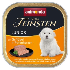 Vom Feinsten Hunde-Nassfutter Junior mit Geflügel und Putenherzen je 150 g / 22