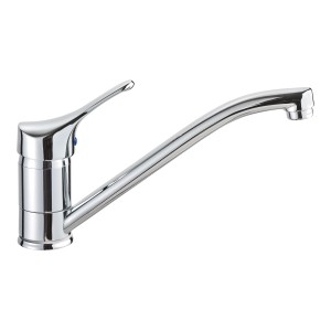 Robinet de cuisine chromé OBI Vitalis, mitigeur monocommande.
