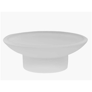 Porte-savon Diaqua en verre dépoli blanc, design simple pour toute salle de bain.