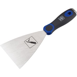 Couteau à enduire flexible LUX 10 cm avec lame en acier et manche bi-matière.