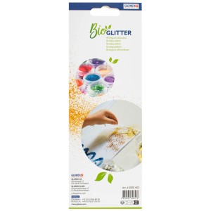 Glorex Bio-Glitter, multicolore, 10 colori, 20g, per lavoretti e decorazioni.