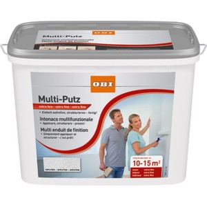 OBI Multi-Putz extra fine, secchio da 10kg. Pittura bianca per pareti strutturate.