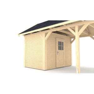 Weka Rimessa attrezzi WekaLine per carport LH, naturale, con porta e finestra.
