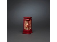 Konstsmide LED-Wasserlaterne Telefonzelle Rot mit Weihnachtsmann Warmweiss